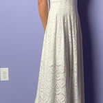 The Jetset Diaries The Jerset Diaries Deep V Eyelet Maxi Dress in White Size Small Photo 0