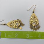 Vintage Boho Gold Tone Dangle Earrings Photo 4