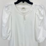 J.Crew Madewell Puff Sleeve Tee Shirt Cotton Top Relaxed Minimalist Eyelet White M NWT Photo 10