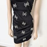 Anthropologie [] Maeve Black Silver Brynne Crystal Bow Butterfly Mini Dress Sz 12 Photo 7