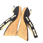 Sperry  Southport‎ Nautical Slingback Black Canvas Cork Wedge Sandals Women 10M Photo 9