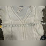 EXPRESS NWT  White Mini Ruffle Flow Flutter Sleeve Fit And Flare Dress Photo 6