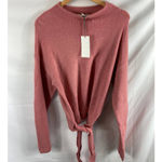WAYF NWT  Where Are You From Mock Neck Tie Waist Sweater Blush Pink XL Photo 1