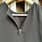 Madewell  Black Mini Dress Leather Pocket T-Shirt High-low Dress Exposed Zip XS Photo 9