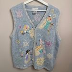 Erika White Stag Snowman Christmas Holidays Grandma Sweater Vest Blue Size Large Photo 10