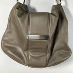 Banana Republic  Leather Top Handle Magnetic Closure Hobo Bag Gray taupe color Photo 2
