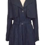 7 For All Mankind NWT  Navy Blue Trench Coat Jacket Size M Photo 3