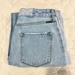 NWT Kancan Denim Maxi Skirt Frayed Hem Light Wash Two Tone Women's Casual Size L Blue Size L Photo 5