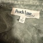 Peach Love California  Green Button Down Shirt Photo 6