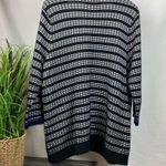 Kasper  Blue Black White Striped Knit Open Cardigan 2X Plus Photo 1