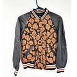 Coach  1941 Shrunken Wild Beast Satin Jacquard Floral Leather Bomber Jacket 00 Photo 1
