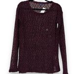 Aeropostale  medium long sleeve pullover knit sweater maroon sheer lightweight Photo 8