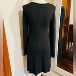 About A Girl Black Lace Up Soft Jersey Knit T-Shirt Long Sleeve Mini Dress Size Small Photo 5