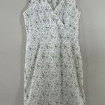 Laura Ashley Vintage  White Floral Midi Dress Lightweight Summer Casual Size 12 Photo 0