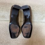 Bruno Magli Vintage Italian‎ Leather Suede Square Toe Stacked Heel Brown Size 7 Photo 6