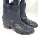 Eileen Fisher  Black Textured Heeled Ankle Boots‎ Size US 8.5 Photo 0