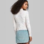 Wild Fable NWOT Mock Neck White Pink Blue Pour Tie Dye Top Photo 1