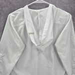 Columbia Sportswear White Hoodie Blouse Top Active Quarter Sleeve Shirt S Small Photo 4