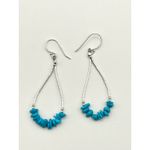 Liquid Silver & Sleeping Beauty Turquoise Chip Sterling Silver Dangle Earrings Blue Photo 1