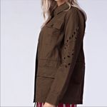 Honey Belle Olive Green Cut Out Sleeve Jacket Photo 2