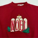 Vintage Christmas Sweatshirt Ugly Xmas Sweater Red Noel Candle Holiday Small‎ Photo 7
