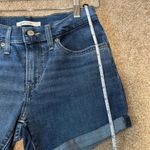 Levi's  Denim Mid-Length Shorts Stretch Dark Wash Women Size 27 Photo 7