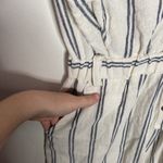 ZARA  nubby textured cotton blend buttoned striped romper in ecru size XS Photo 6