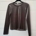 Gap Women’s Small Gray Brown Velvet Longsleeve Photo 0