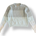 Free People  Autumn Sky Cloud Combo Striped Sweater Womens Size S Green Cream‎ Photo 0