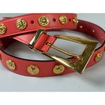 The Limited Vintage Statement Womens Belt  Lions Pink Coral Large Gold Tone Photo 3