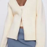 ZARA  Knit Ribbed Boxy Cardigan Jacket Cream Size Small Photo 1