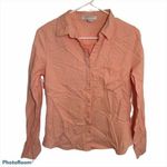 Forever 21 Button Down Shirt Peach Orange Pink Chambray Photo 1