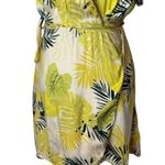 Dress Forum  Wrap Dress Womens M Yellow‎ Floral Tropical Short Sleeve Mini Photo 5