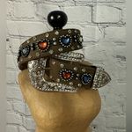 Nocona Leather Heart Studded Belt small Brown Photo 0