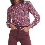Veronica Beard  Silk Chilton Floral Tie Back Blouse Berry Multi Size 2 NWT Photo 0
