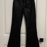 American Eagle Black Super Hi-Rise Flare Pleather Pants Photo 0
