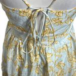 Christy Lynn Fernanda Midi Dress Linen Cross Back A Line Womens Size Medium M Blue Photo 5