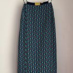 Maeve Anthropologie  Blue Geometric Patterned Sleeveless Silk Slip Shift Dress L Photo 0