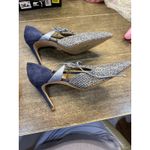 Chadette Maragh‎ Alisyn Tweed d'Orsay Shoes Size 13 EU 43 Blue Denim Bow Photo 6