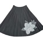 Coated Black Pleated Swing Skirt Gardenia Size 10 Runs Small (26” waist) Photo 5