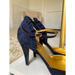 J.Crew  Navy Suede Ruffle Heels Made In Italy 8 Preppy Classy Bougie Event Date Photo 6