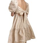 Aritzia EUC Wilfred Puff Sleeve Bow Back Criss Cross Bodice Dress Small Photo 2