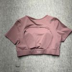 NWT‎ Danysu Workout Top XL Mauve Crop Top with Open Back Activewear Gym Yoga Pink Photo 3