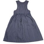 Handmade Artisan Applique Noah's Ark Jumper Dress Navy Pinstripe Est. Size L Photo 9