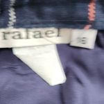 Vintage Rafael Plaid Blazer Skirt Suit Set Navy 16 Blue Photo 3