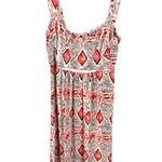 Fresh Produce Midi Dress Womens Medium White Red Southwest Print Rayon Blend Photo 0