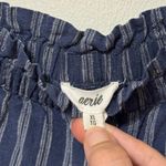 Aerie  Linen Blend Wide Leg Pants Size XL blue stripe trouser comfy beach Photo 2