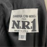 Vintage Crepe Wool Dress High Neck Lined Dramatic Long Sleeves‎ Women Sz 8 Retro Black Photo 2