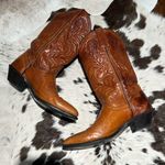 Vintage Real Leather Cowboy Boots Festival Rave Burning Man B22 Brown Size 6.5 Photo 8