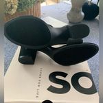 SO Brand New in Box Black Suede Strappy Open Toe Chunky Sandals High Heels 8.5 Photo 5